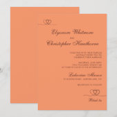 Sunset Glow Elegant Chic Calligraphy Wedding Kaart (Voorkant / Achterkant)