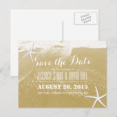 Sunset Gold Beach & Starfish Save the Date Aankondigingskaart (Voorkant / Achterkant)