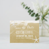 Sunset Gold Beach & Starfish Save the Date Aankondigingskaart (Staand voorkant)