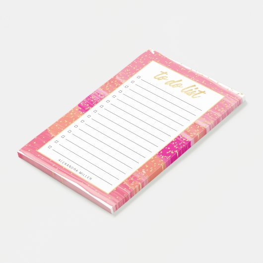 Sunset Gold Confetti om lijstnaamnotities te doen Post-it® Notes (Schuin)