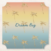 Sunset Gold Glitter Palm Trees Kartonnen Onderzetters (Voorkant)