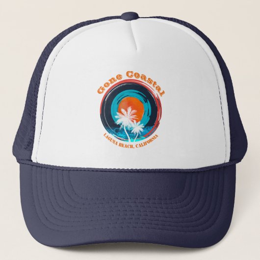 Sunset Gone Coastal Pick Your Beach Trucker Pet (Voorkant)