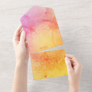 Sunset Gradient Wedding Invitation All In One Uitnodiging