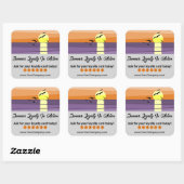 Sunset & Grey Sjabloon – zomerloyaliteitsprogramma Vierkante Sticker (Vel)