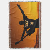 Sunset Guitar Man Silhouette Deken (Voorkant Verticaal)