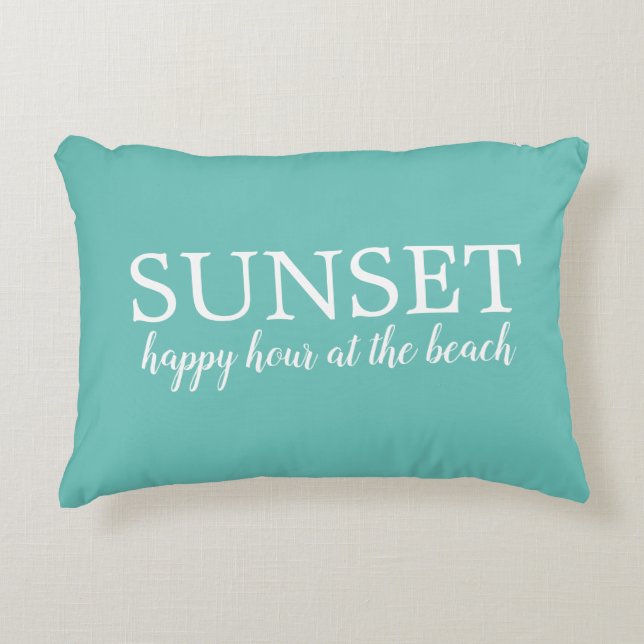 Sunset Happy Hour au coussin d'accent de plage (Devant)