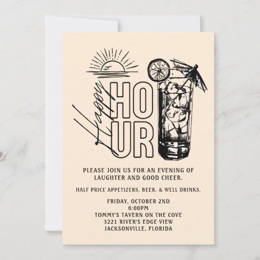 Sunset Happy Hour Invitation (Devant)