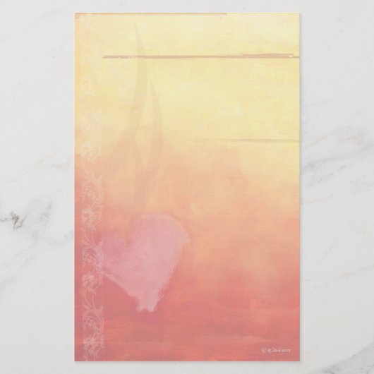 Sunset Heart-Briefpapier Briefpapier (Voorkant)