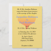 Sunset Heart Mellow Yellow Blue Faire-part de mari (Devant)