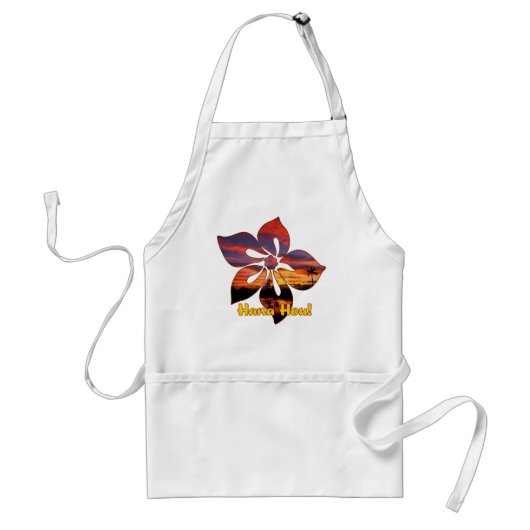 "Sunset Hibiscus" chef schort (Voorkant)
