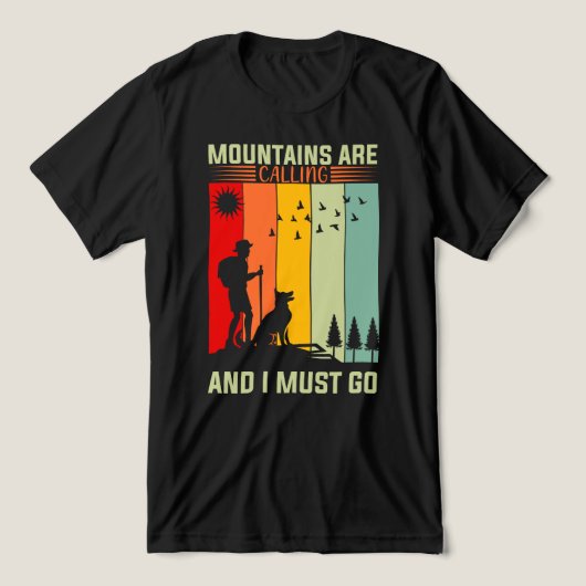 Sunset Hiker Dog Mountain are Calling Tri-Blend Shirt (Design voorkant)