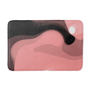 Sunset Horizon: Abstract Roze, Zwart & Wit Badmat