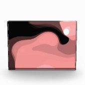 Sunset Horizon: Abstract Roze, Zwart & Wit Fotoblokken (Voorkant)