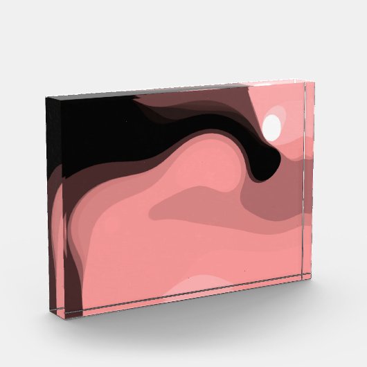 Sunset Horizon: Abstract Roze, Zwart & Wit Fotoblokken (Links)