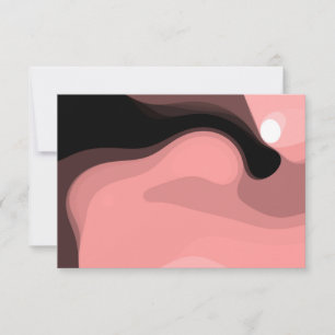 Sunset Horizon: Abstract Roze, Zwart & Wit Kaart