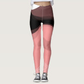 Sunset Horizon: Abstract Roze, Zwart & Wit Leggings (Voorkant)