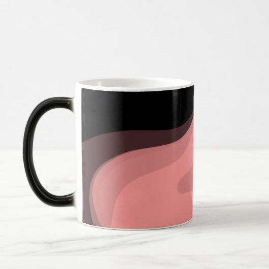 Sunset Horizon: Abstract Roze, Zwart & Wit Magische Mok (Links)