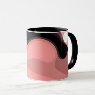 Sunset Horizon: Abstract Roze, Zwart & Wit Mok