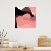 Sunset Horizon: Abstract Roze, Zwart & Wit Poster (Keuken)