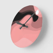 Sunset Horizon: Abstract Roze, Zwart & Wit Ronde Klok (Hoek)