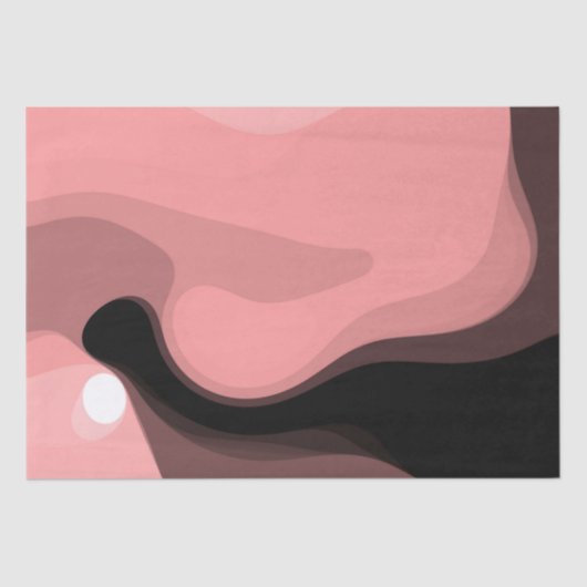 Sunset Horizon: Abstract Roze, Zwart & Wit Tissuepapier (Voorkant)