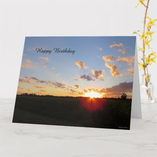Sunset Horizon - Carte d'anniversaire (Fleur jaune)