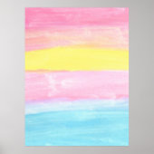 Sunset Horizon Waterverf Abstract Poster (Voorkant)