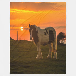 Sunset Horse Fleece Deken