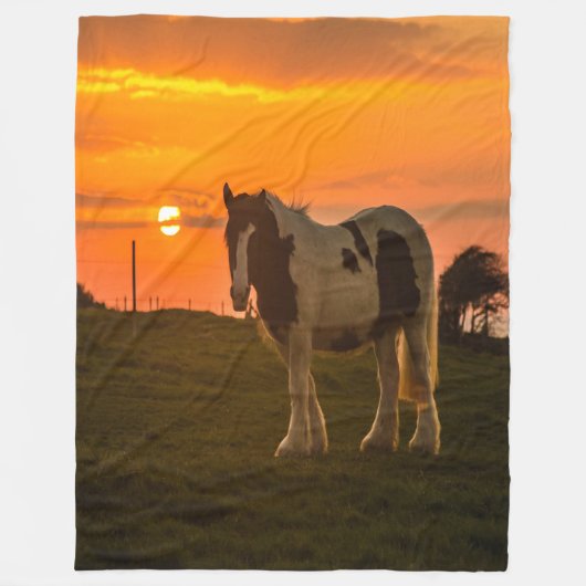 Sunset Horse Fleece Deken (Voorkant)