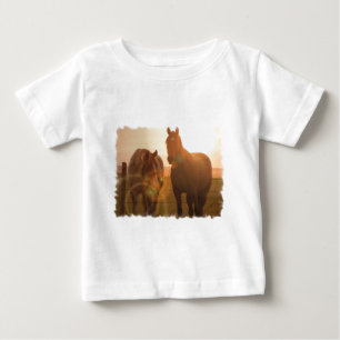 Sunset Horses Baby T-Shirt
