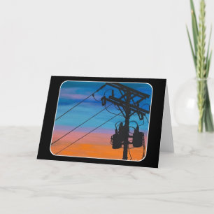 'Sunset Hum' Schilderij op een Bedankkaart