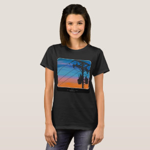 'Sunset Hum' schilderij op een T-shirt