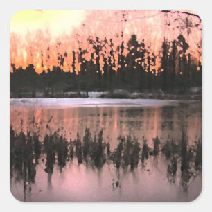 Sunset Impressions Vierkante Sticker