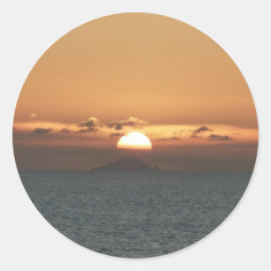 Sunset in Antigua I Seascape Photography Ronde Sticker