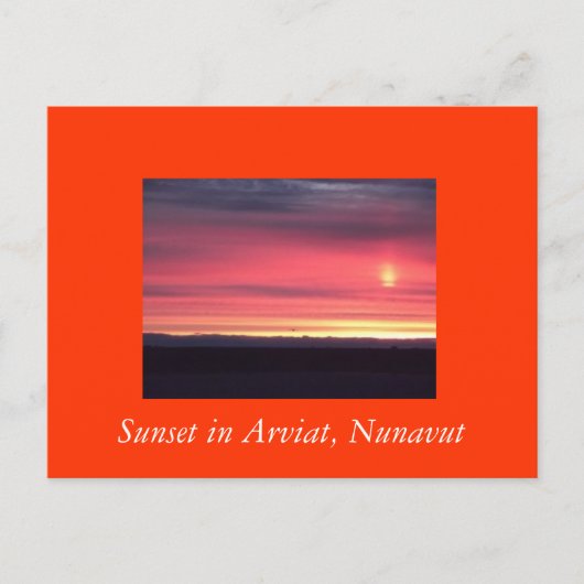 Sunset in Arviat, Briefkaart Nunavut (Voorkant)