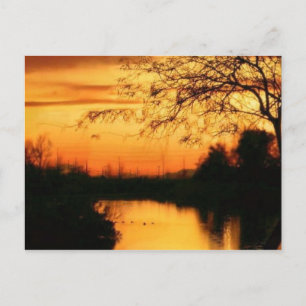 Sunset in az in oranje en zwart briefkaart