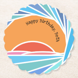 Sunset in Barrel Wave Kartonnen Onderzetters