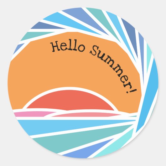 Sunset in Barrel Wave Ronde Sticker (Voorkant)