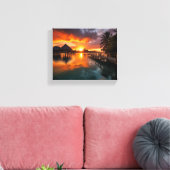 Sunset in Bora Bora Canvas Afdruk (Insitu (Woonkamer))