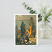 Sunset in Bretagne Coast, Frankrijk Briefkaart (Staand voorkant)