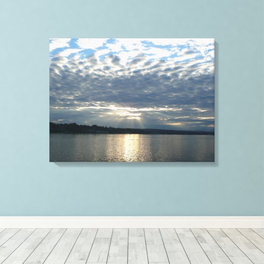 Sunset in British Columbia Canadian Seascape Canvas Afdruk (Insitu (Houten vloer))