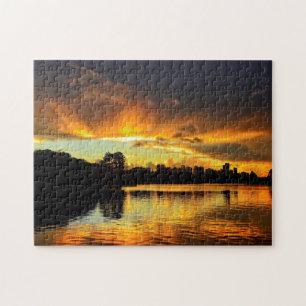 Sunset in City Lonrina, Brazilië Legpuzzel