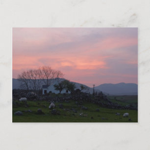Sunset in Connemara County Galway Ireland in the I Briefkaart
