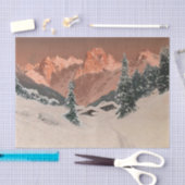 Sunset in de Kaisertal, Snowy Mountain, ontkoppeli Tissuepapier (Craft)