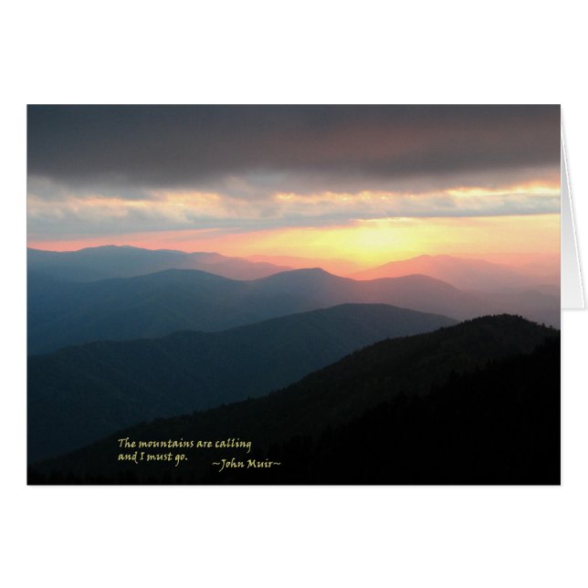 Sunset in de Smokies: Mtns bellen/Muir (Voorkant Horizontaal)