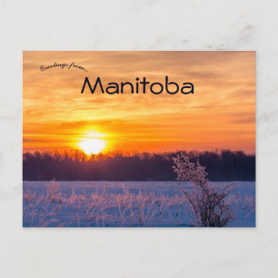 Sunset in Lake Audy Manitoba Briefkaart