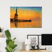 Sunset in Liberty Island Poster (Thuiskantoor)
