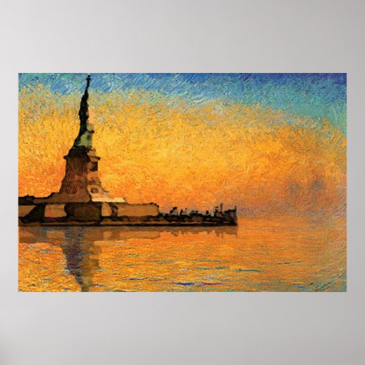 Sunset in Liberty Island Poster (Voorkant)