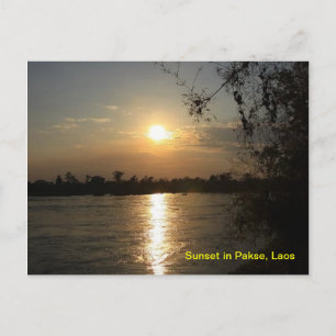 Sunset in Pakse Briefkaart