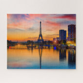 Sunset in Parijs, Frankrijk. Eiffeltoren op zee Legpuzzel (Horizontaal)